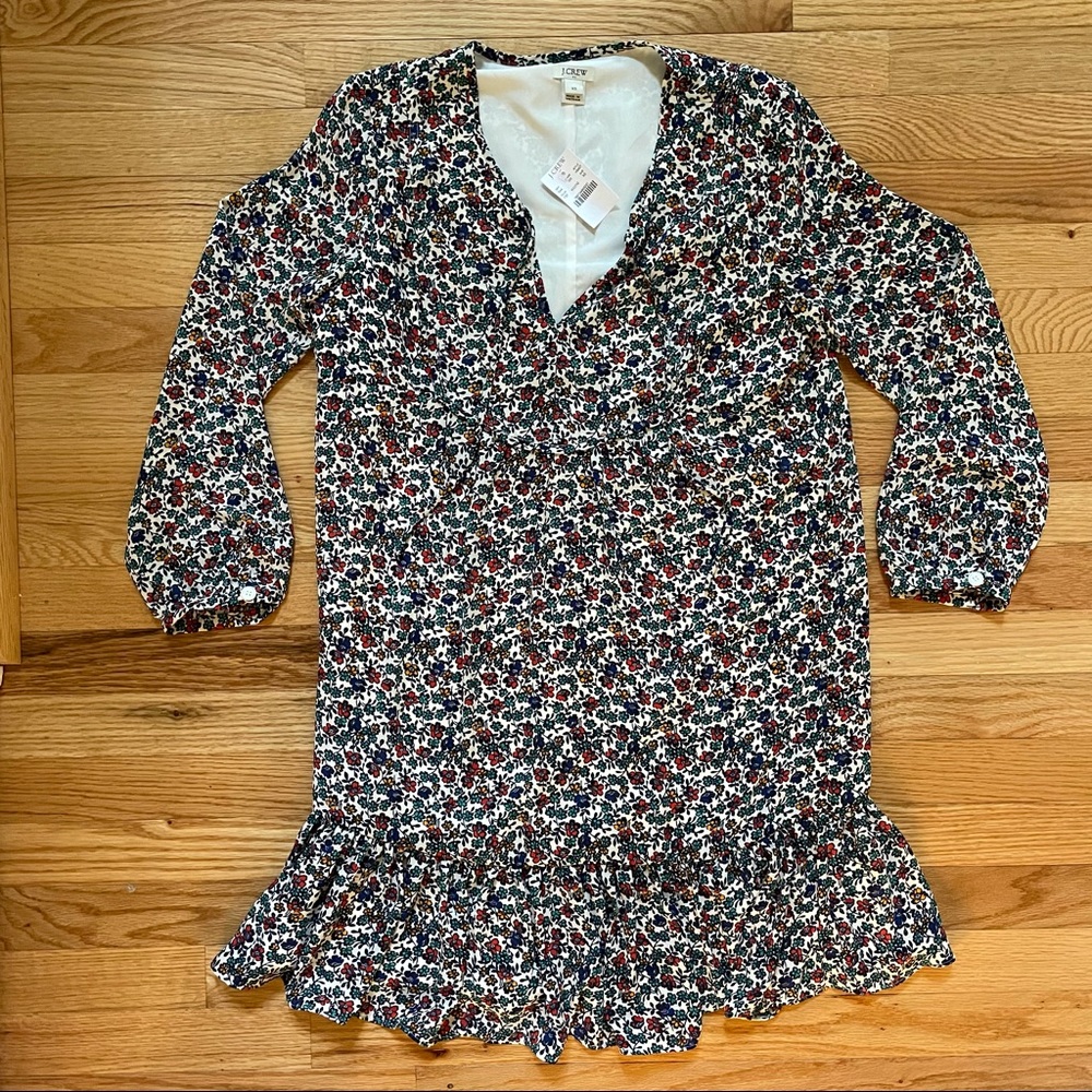 J. Crew Factory XS Fiery Sunset Floral Dress